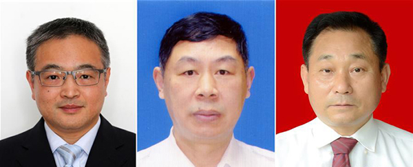 图为黄群、宋月才、姜开斌三位同道的肖像（由左至右）。
